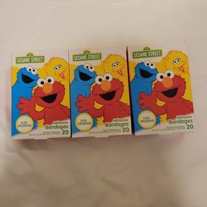 New set of 3 equals 60 Sesame Street Bandaids